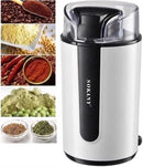 Sokany Electric 75g Multi Purpose Coffee Grinder- Suitable For Coffee Spices Nuts And Herbs 200w Rated Power Large 75g Capacity Grinding Chamber Stainless Steel Blades Colour White 1 Year Warranty