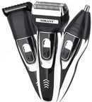 Sokany Professional 3 In 1 Men Grooming Kit - Included Accessories Beard Shaver Hair Clipper And Nose Trimmer 500mAh Rechargeable Batteries High Efficiency Speed Precision Trimmer USB Charging Cable Cleaning Brush and Oil Black With Silver Chrome 1 Year W
