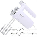 Sokany Electric Hand Mixer and Blender White- Powerful 350w Motor 5-Speed Settings Ergonomic Design Includes 2 X Stainless Steel Flat Beaters And 2 X Stainless Steel Dough Hooks Colour White 1 Year Warranty 1 year warranty