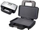 Sokany Multifunctional Grill Maker- Non-Stick Coating Cooking Surface Plates 1000w Rated Power Double Sided Heating and Cooking Cool Touch Handle Automatic Temperature Control Easy To Clean Colour Silver and Black 1 year warranty