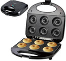 Sokany 6 Doughnut Maker - Non-Stick Coating Cooking Surface Plates Makes 6 x Doughnuts At A Time 750w Rated Power Double Sided Heating and Cooking Anti-Scald Cool Touch Handle Easy To Clean Colour Black 1 year warranty