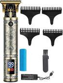 Sokany Professional Cordless Dragon Design Hair Trimmer - Colour:Gold with Dragon Design LED Display Ergonomic Design Gold Plated Carbon Steel T Shaped Blade Head Automatic Grinding Includes 4 Piece Detachable Guide Combs Cleaning Brush Lubricating Oil Re
