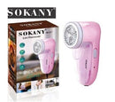 The Sokany Lint Remover Rechargeable Pink - a compact lightweight device designed to quickly remove lint fuzz and fabric pills from all types of clothing and textiles. Featuring an 8-watt motor 3.7V rechargeable battery and easy-to-empty lint container it