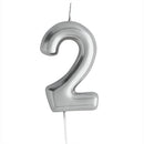 Casey 10cm Silver Numerical Birthday Candle Nr.2
