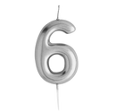 Casey 10cm Silver Numerical Birthday Candle Nr.6