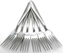 Casey Catering 6 Piece Stainless Steel Dinner Dessert Forks Set Plain Design Printed On Handle