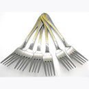 Casey Catering 6 Piece Stainless Steel Dinner Table Forks Set With Gold Wave Design Printed On Handle