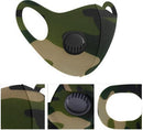 Casey Reusable 3D Structured Unisex Dual Layer Face Masks With Breath Valve Colour Camo Military Green-Masks Are Washable Reusable And Can Be Folded For Easy Carrying Breath Valve Closes When You Inhale And Opens When You Exhale 3D Structured Dual Layer D