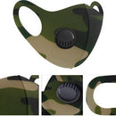 Casey Reusable 3D Structured Unisex Dual Layer Face Masks With Breath Valve Colour Camo Military Green-Masks Are Washable Reusable And Can Be Folded For Easy Carrying Breath Valve Closes When You Inhale And Opens When You Exhale 3D Structured Dual Layer D