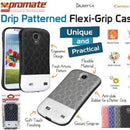 Promate Cameo.S4-Cameo-Drip Patterned Flexi-Grip Snap On Case for Samsung Galaxy S4-Black 1 Year Warranty