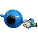Casey Bullnose LPG Regulator With Pressure Gauge- 8mm Nozzle Outlet 37mbar Low Pressure Regulator 1kg Per Hour Flow Capacity Fits Onto Any Cylinder From 9kg-48kg For LP GAS Use Only. Colour Blue 6 Months Warranty