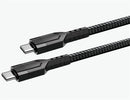 Ezra TypeC to TypeC Pd60w 1meter Fast Charge Black Braided Cable - Od6.0 Diameter Widely Compatible Built In Intelligent Control Chip Ensures Safe Charging Without Damaging The Phone 1 Year Limited Warranty