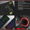 KWG Draco E1A 4 in 1 RGB Multi Colour Backlit Gaming Combo Set – Includes KWG Draco Multi Colour Backlit Wired Mechanical Gaming Keyboard KWG Orion E2 Multi Colour Optical Sensor 6 Keys 3200 DPI Wired Gaming Mouse KWG Taurus E2 Stereo 3.5mm Gaming Headset