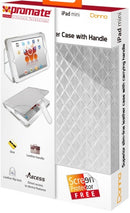Promate Donna-Slim-line leather case with carrying handle for iPad mini-White 1 Year Warranty