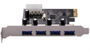 UniQue PCI-e x1 to 4x USB 3.0 Ports Card Limited Lifetime Warranty
