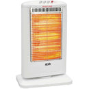 Alva Electric Halogen Heater- Floor Standing Unit Left To Right Wide-Angle Oscillation 1200W Power 3 X Temperature Settings 3 X Bar Halogen Tubes Tilt Auto Off Switch Heating Area Up To12 M² Colour White 1 Year Warranty