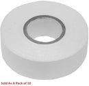Ellies PVC 10 Metre Electrical Insulation Tape Pack Of 10 White - Moisture And UV Resistant Flame Retardant Each roll is 20mm x 10metres Long Premium Grade Plasticised PVC Film Excellent Protection Against Abrasion Suitable For Indoor And Outdoor Use Colo