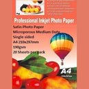 E-Box Satin Photo Paper- Microporous Coated Medium Duty - Single sided A4 210x297mm-190gsm-20 Sheets per pack