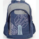 Macaroni Scolaro Universal Student Backpack-Lightweight Padded Back and shoulder straps Triple Main Plus One Side zippered compartments Top Grip HandleWaterproof Material-Two ToneBlue and Grey 1 year Limited Warranty