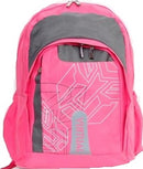 Macaroni Scolaro Student Backpack - Lightweight Padded Back and shoulder straps Triple Main Plus One Side zippered compartments Top Grip HandleWaterproof Material-Two Tone Pink and Grey 1 year Limited Warranty