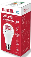 Ellies 9W Emergency LED Bulb B22 - Ideal for to use during load shedding. Bulb backup battery charges when used as a regular light bulb and utility power is available. Automatically switches to internal backup battery power during load shedding. Provides