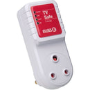 Ellies Tv Safe Over Voltage Protection Adapter - Automated Voltage Protection Protects Against Spikes In Mains Power Suitable For All Tv Audio Equipment Up To 600W Voltage: 230V Frequency 50Hz Over Voltage Trip Point: 265Vac Oem Box