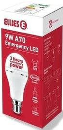 Ellies 9W Emergency LED Bulb B22 Warm White Ideal for to use during load shedding. Bulb backup battery charges when used as a regular light bulb and utility power is available. Automatically switches to internal backup battery power during load shedding.