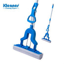 Kleaner Magic Butterfly Squeeze Mop – 27cm PVA Sponge Telescopic Metal Retractable Handle 78cm-105cm Butterfly Wringing Action Super Absorbent Easy-To-Replace Sponge Convenient Storage: Hanging Hole Colour Blue