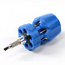 Goldtool 7 In 1 Stubby Flat Head Driver Set- The drive set includes 7 sizes including 1.0 1.5 2.0 2.5 3.0 3.5 4.0mm Perfect for use on electronics toys set screws Blue Handle doubles as drive storage 3 Months Warranty