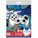 Marlin A4 Pre-Cut Book Covers Cool Gamer 5pack - High Quality Durable Plastic Trendy Cool Gamer Designs Saves Time with Uni-Cover System Ideal For A4 Size Documents