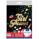 Marlin A4 Pre-Cut Book Cover Girl Power 5pack - High Quality Durable Plastic Trendy Girl Power Designs Saves Time with Uni-Cover System Ideal For A4 Size Documents