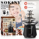 Sokany Chocolate Fountain Maker - 60W Power DIY cruisine Stainless Steel Easy to clean Removable Cleaning Temperature control 220-240V ~ 50/60Hz 6 Months Warranty