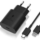 Ezra 25w TypeC Iphone Black Plug Set - TypeC to Iphone 1m Cable 5V-3A Pd Fast Charge 1 Year Limited Warranty