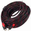 Unique HDMI to HDMI Brained Red 30M - high-quality HDMI cable designed for reliable signal transmission over long distances. It features a braided design for durability and supports HDMI version 1.4 enabling high-definition 1080p quality with a data trans