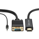 Unique 0.75m HDMI Male to VGA Female Video Adapter Cable with Audio Cable - allows you to connect modern HDMI-enabled devices to older VGA displays such as monitors projectors and TVs. It features an HDMI male connector and a VGA female port ensuring seam