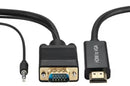 Unique 0.75m HDMI Male to VGA Female Video Adapter Cable with Audio Cable - allows you to connect modern HDMI-enabled devices to older VGA displays such as monitors projectors and TVs. It features an HDMI male connector and a VGA female port ensuring seam