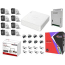 Hikvision 8 Channel DVR 2MP Camera 100M Cat6 Cable CCTV Kit - 8 × 2MP fixed mini bullet cameras with 1080p resolution up to 20m IR night vision IP67 weatherproof rating. The 4-channel DVR supports H.265 Pro+ compressionand up to 5 IP camera inputs (up to
