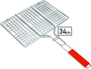 Casey Faza BBQ Rectangular Stainless Steel Medium Hand Griller 34cm Grid-Rectangular Stainless Steel Loose Lid Grill Grid Suitable For Camping Braai Easily Fold Over Boerewors Chicken Chops Kebabs And Much More. Electro Polished - Stainless Steel To Ensur