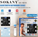 Sokany Bluetooth Bathroom Scale - 0.2Kg - 180Kg Extra-Large Backlit LCD Display Utra Slim Connect to Bluetooth Download the App App Gets Weight Data Battery Power Source Color Black 6 Months Warranty.