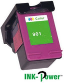 InkPower Generic Replacement Single Tri Colour Officejet Ink Cartridge CC656A for HP901XL- Tri-Colour Cyan Magenta Yellow Single Ink Cartridge Page Yield 350 Pages with 5% Coverage for use with HP Officejet 4500 Desktop All-in-One Printer (CM753A) HP Offi