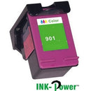 InkPower Generic Replacement Single Tri Colour Officejet Ink Cartridge CC656A for HP901XL- Tri-Colour Cyan Magenta Yellow Single Ink Cartridge Page Yield 350 Pages with 5% Coverage for use with HP Officejet 4500 Desktop All-in-One Printer (CM753A) HP Offi