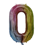 Casey 102cm Rainbow Balloon Number 0 -