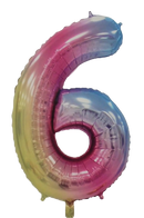 Casey 102cm Rainbow Balloon Number 6 -