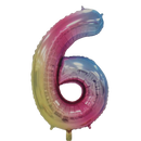Casey 102cm Rainbow Balloon Number 6 -