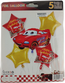 Casey 5pc Red Cars Themed Birthday Balloon Set -