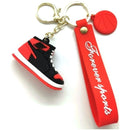 Casey High Top Mini Sneaker Design 3D KeyChain Red And Black- Perfect For Sneaker Enthusiasts Fashionable Accessory For Everyday Carry Clear Poly Bag Packaging