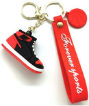 Casey High Top Mini Sneaker Design 3D KeyChain Red And Black- Perfect For Sneaker Enthusiasts Fashionable Accessory For Everyday Carry Clear Poly Bag Packaging