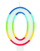 Casey 7cm Multicolor Numerical Birthday Candle Nr.0