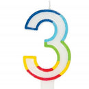 Casey 7cm Multicolor Numerical Birthday Candle Nr.3