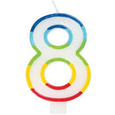 Casey 7cm Multicolor Numerical Birthday Candle Nr.8